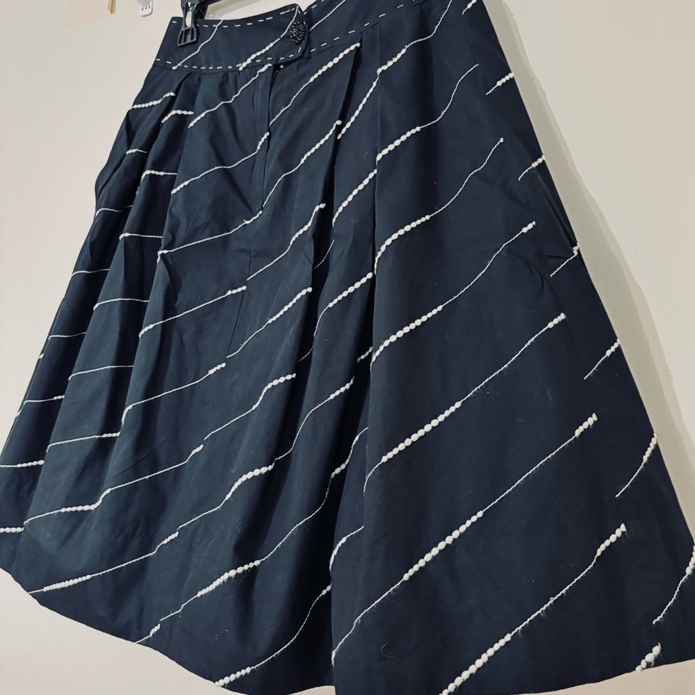 Anthropologie black white Floreat Subway Stairs preppy Full Tulle skirt size 4 - Picture 9 of 16